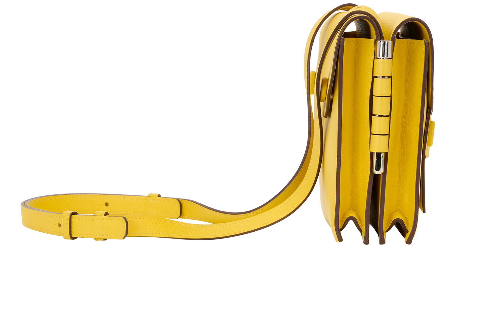 Twin Shoulder Bag, &pound;3,500, Handbags, Yellow, Leather, Side view